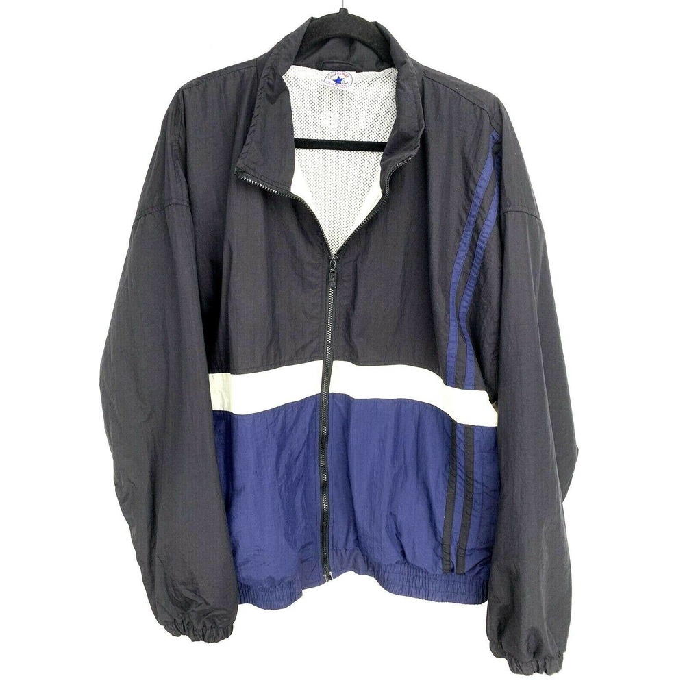 Vintage Converse All Star Chuck Taylor Winbreaker Jacket Black Stripe